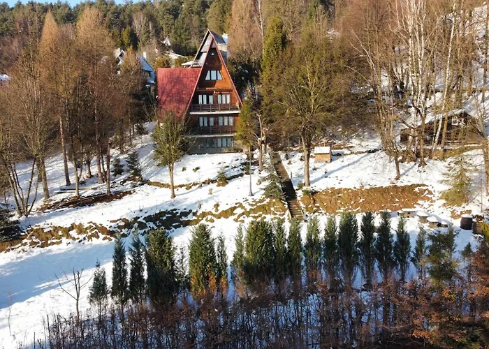 Bukowa Jezioro Zywieckie Beskid Zywiecki Slaski Sauna Jacuzzi Kominek Morsowanie Zywiec Szczyrk Horská chata Tresna